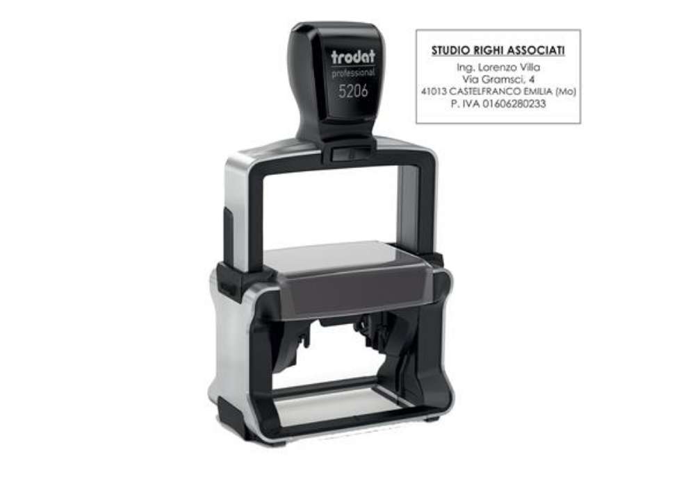 Immagine di Timbro Professional 5206 - personalizzabile - 56 x 33 mm - 8 righe - autoinchiostrante - Trodat