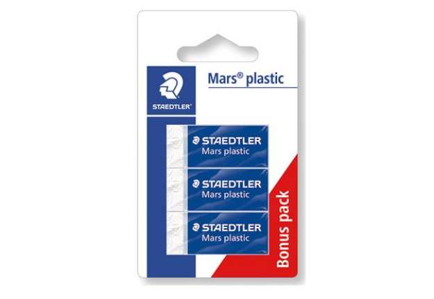 Immagine di Gomma Mars Plastic - bianca - Staedtler - conf. 3 pezzi