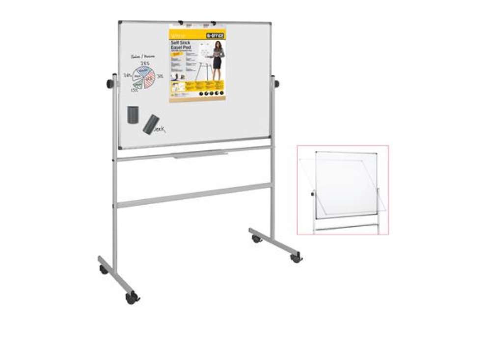 Immagine di Lavagna magnetica girevole Professional - 90 x 120 cm - bianco - Bi-Office