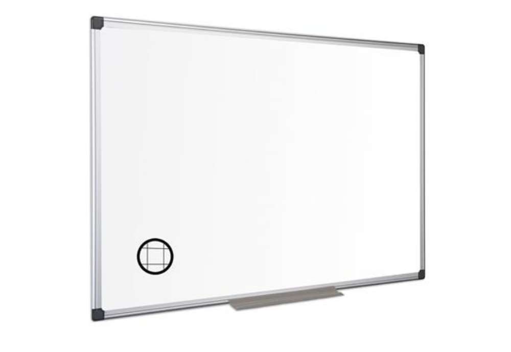 Immagine di Lavagna magnetica Maya a quadretti - 60 x 90 cm - bianco - Bi-Office