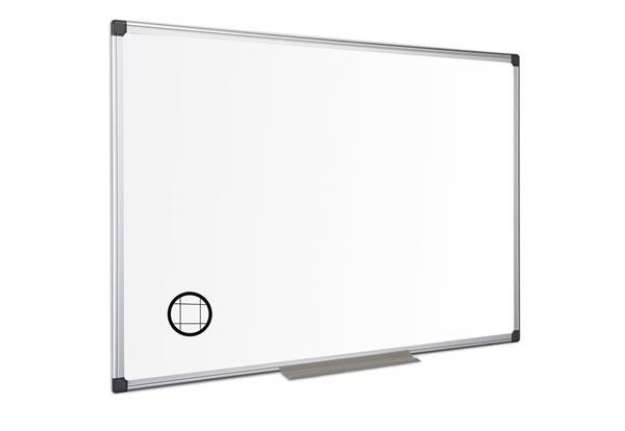 Immagine di Lavagna magnetica Maya a quadretti - 90 x 120 cm - bianco - Bi-Office