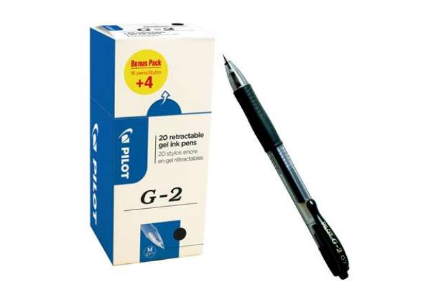 Immagine di Roller gel a scatto G 2 - punta 0,7mm  - nero - Pilot - conf. 16 + 4 pezzi
