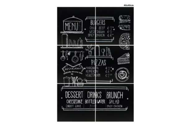 Immagine di Lavagna da parete XXL - 40 x 40 cm - nero - Securit - set 6 pezzi affiancabili