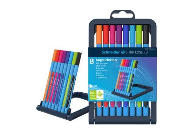 Immagine di Penna a sfera Slider Edge - tratto XB - colori assortiti - Schneider - astuccio 8 pezzi