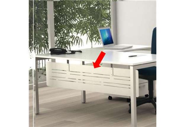 Immagine di Controventatura metallica Easy Plus - per scrivania L 140 cm - 128 x 30 cm - bianco