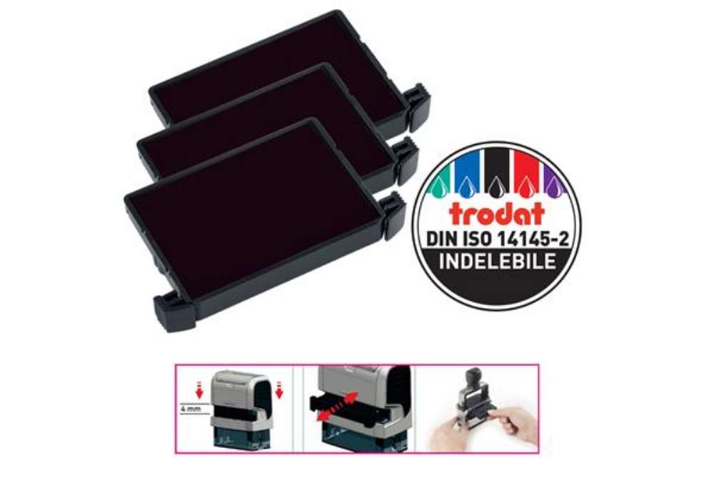 Immagine di Tampone di ricambio 6/4750 - nero - Trodat - conf. 3 pezzi