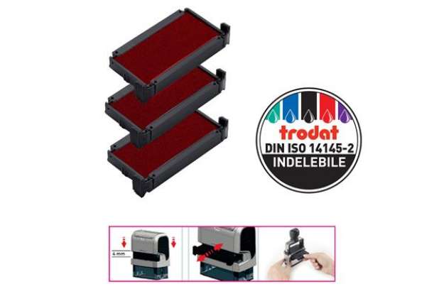 Immagine di Tampone di ricambio 6/4911 - rosso - Trodat - conf. 3 pezzi