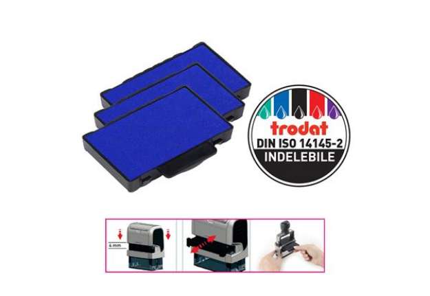 Immagine di Tampone di ricambio 6/53 - blu - Trodat - conf. 3 pezzi