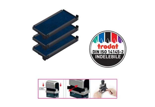 Immagine di Tampone di ricambio 6/4915 - blu - Trodat - conf. 3 pezzi