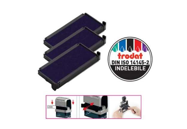 Immagine di Tampone di ricambio 6/4913 - blu - Trodat - conf. da 3 pezzi