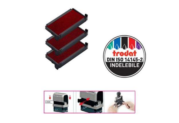 Immagine di Tampone di ricambio 6/4912 - rosso - Trodat - conf. 3 pezzi