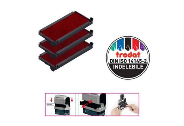 Immagine di Tampone di ricambio 6/4915 - rosso - Trodat - conf. 3 pezzi