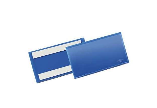 Immagine di Buste identificative - con bande adesive - 150 x 67 mm - blu - Durable - conf. 50 pezzi