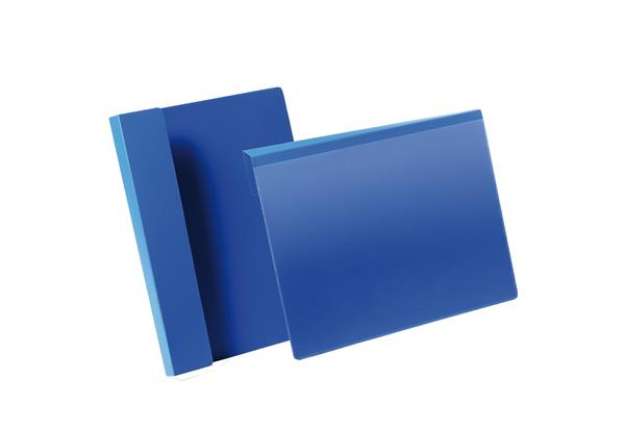 Immagine di Buste identificative - con aletta pieghevole - A4 orizzontale - blu - Durable - conf. 50 pezzi