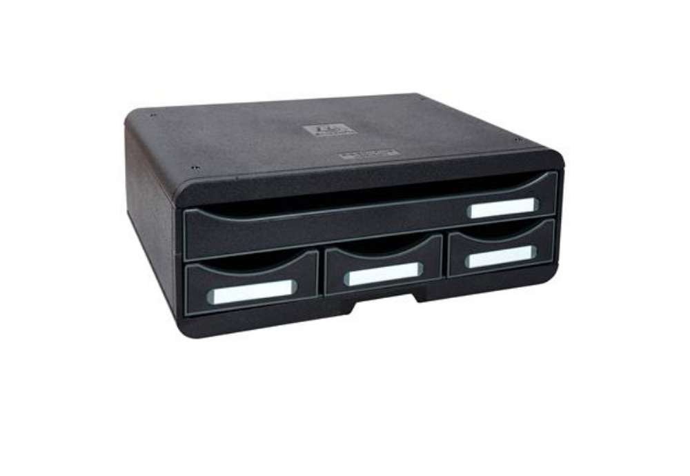 Immagine di Cassettiera Toolbox  - 27 x 35,5 x 13,5 cm - 4 cassetti - nero - Exacompta