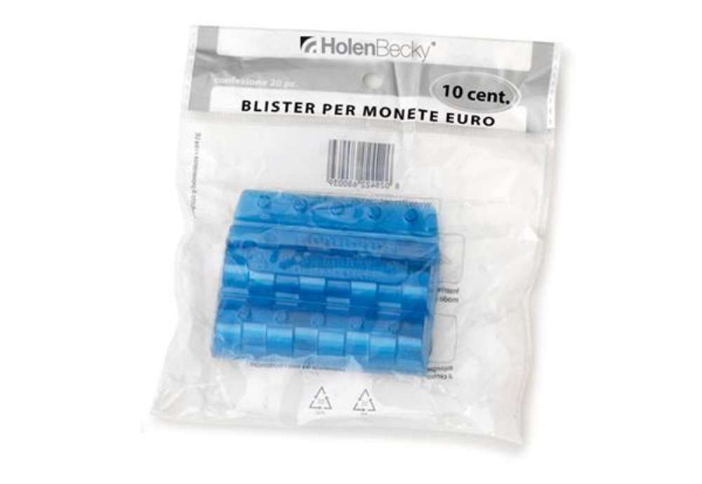 Immagine di Portamonete - PVC - 10 cent - blu - HolenBecky - blister 20 pezzi