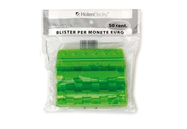 Immagine di Portamonete - PVC - 50 cent - verde - HolenBecky - blister 20 pezzi
