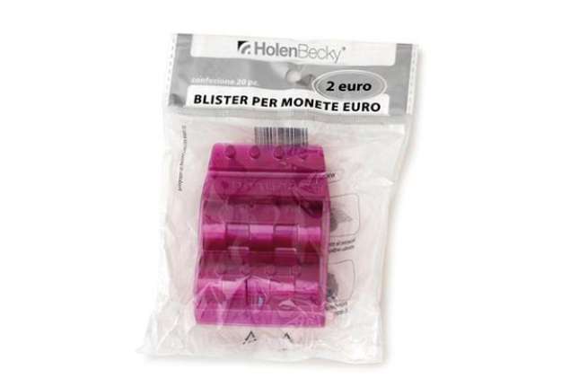 Immagine di Portamonete - PVC - 2 euro - viola - HolenBecky - blister 20 pezzi