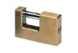 Immagine di Lucchetto corazzato per saracinesca - ottone massiccio - 7,7x5x1,6cm - oro - Metalplus