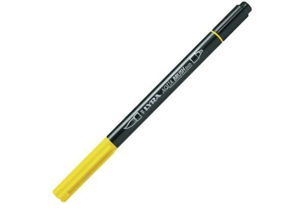 Immagine di Pennarello Aqua Brush Duo - punte 2/4 mm - giallo di cadmio limone - Lyra