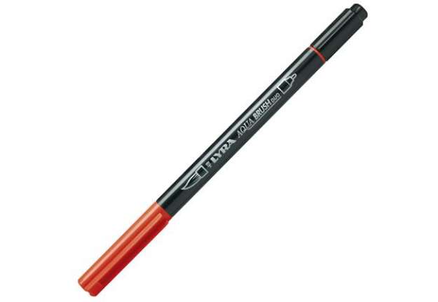 Immagine di Pennarello Aqua Brush Duo - punte 2/4 mm - carminio scuro - Lyra