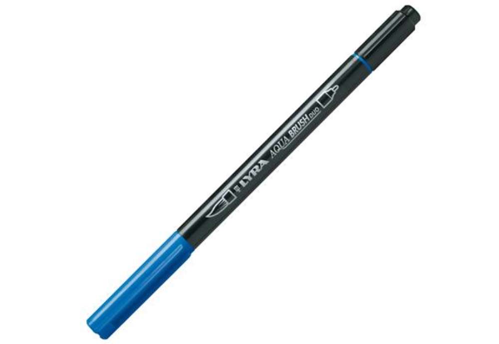 Immagine di Pennarello Aqua Brush Duo - punte 2/4 mm - blu cobalto chiaro - Lyra