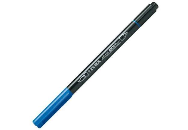Immagine di Pennarello Aqua Brush Duo - punte 2/4 mm - blu cobalto chiaro - Lyra