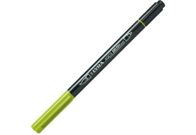 Immagine di Pennarello Aqua Brush Duo - punte 2/4 mm - still de grain giallo - Lyra