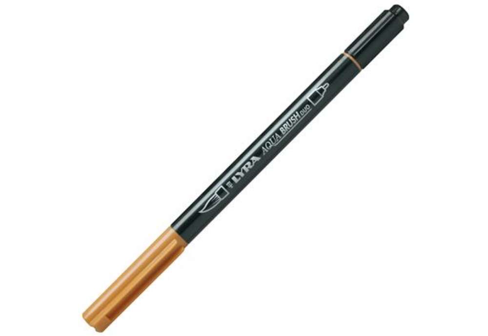 Immagine di Pennarello Aqua Brush Duo - punte 2/4 mm - ocra d'oro - Lyra