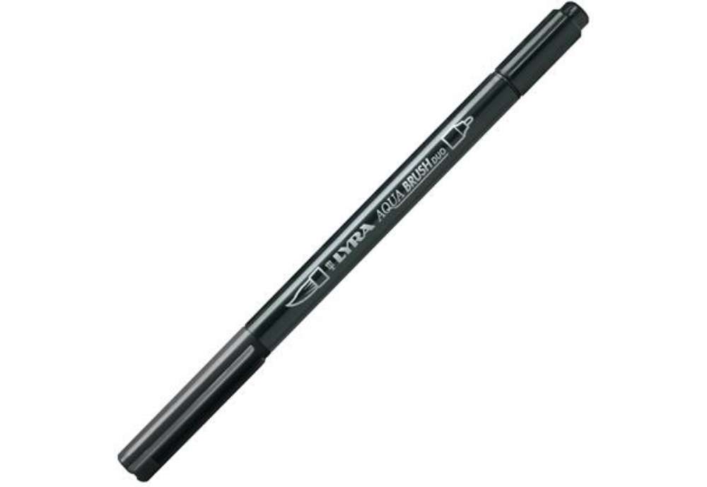 Immagine di Pennarello Aqua Brush Duo - punte 2/4 mm - nero - Lyra