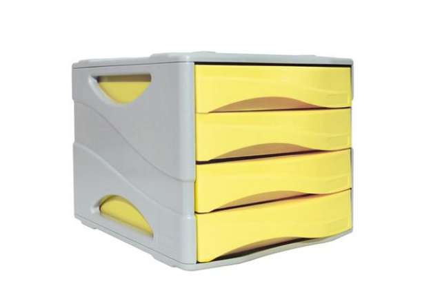 Immagine di Cassettiera Keep Colour Pastel - 25 x 32 cm - cassetti 5 cm - grigio/giallo - Arda
