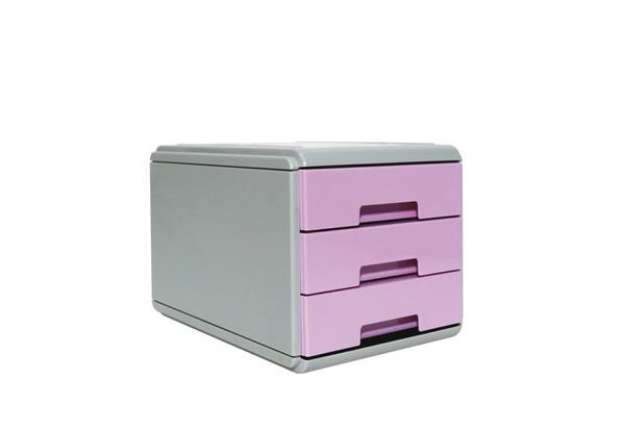 Immagine di Mini Cassettiera Keep Colour Pastel - 17 x 25,4 x 17,7 cm - grigio/lilla - Arda