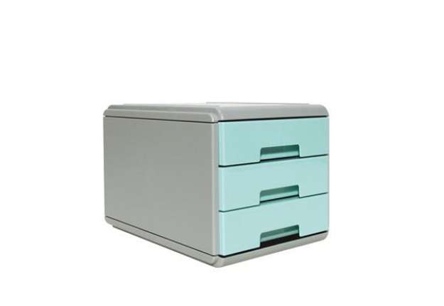 Immagine di Mini Cassettiera Keep Colour Pastel - 17 x 25,4 x 17,7 cm - grigio/azzurro - Arda