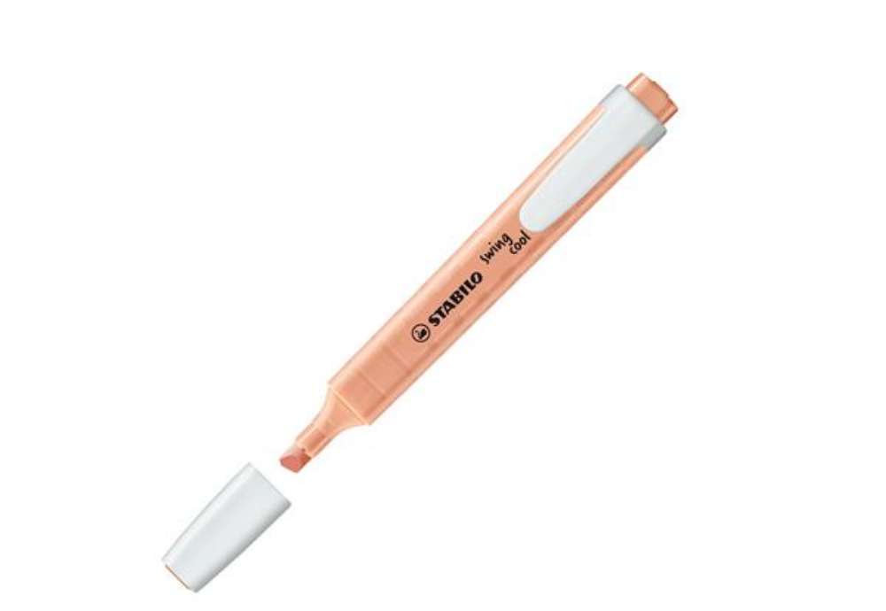 Immagine di Evidenziatore Swing Cool pastel - punta a scalpello - tratto 1 - 4 mm - rosa pesca 126 - Stabilo