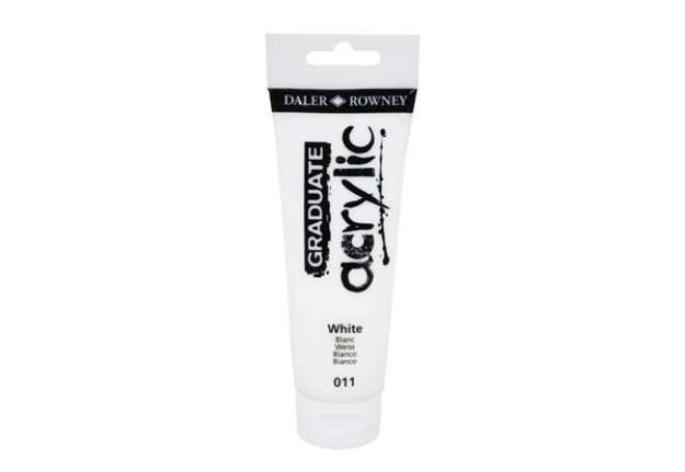 Immagine di Colore acrilico fine Graduate - 120 ml - bianco - Daler Rowney