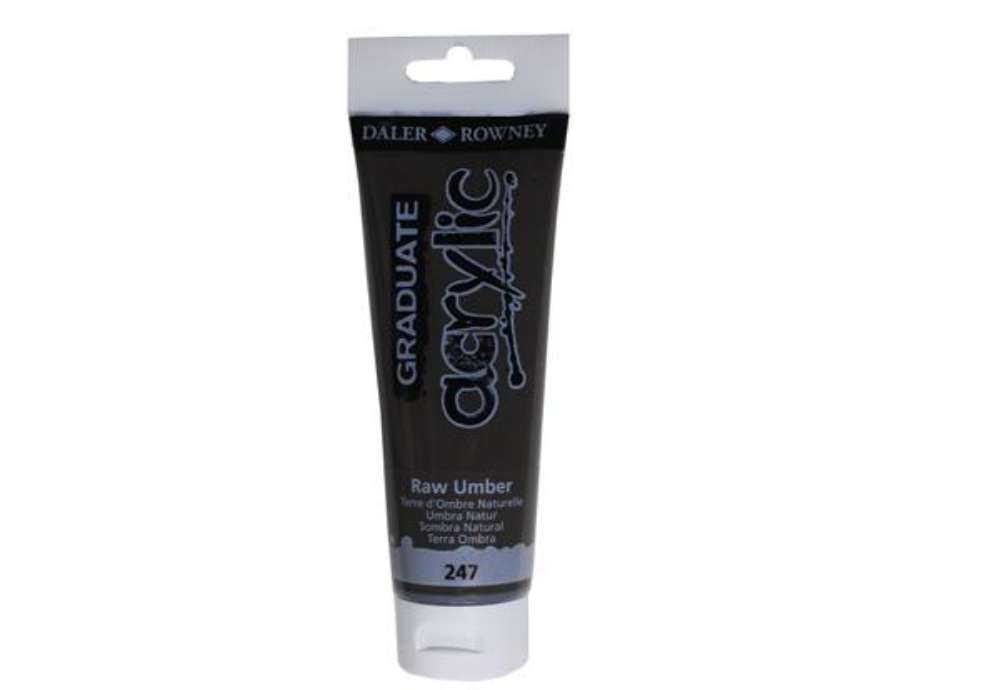 Immagine di Colore acrilico fine Graduate - 120 ml - terra d'ombra naturale - Daler Rowney