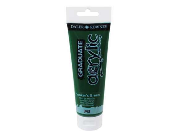 Immagine di Colore acrilico fine Graduate - 120 ml - verde Hooker - Daler Rowney