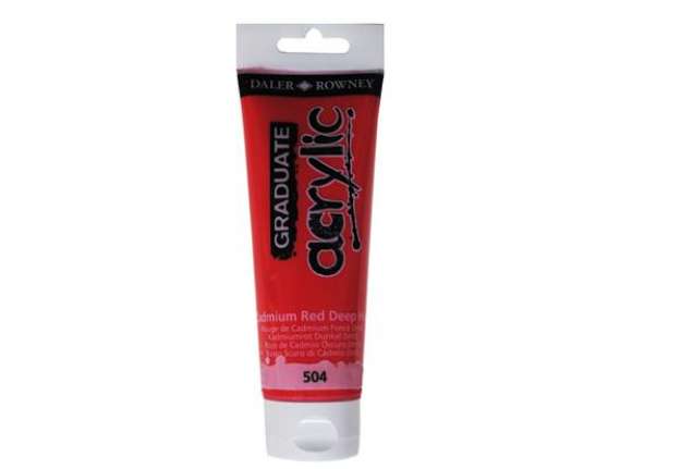 Immagine di Colore acrilico fine Graduate - 120 ml - rosso cadmio scuro imitazione - Daler Rowney