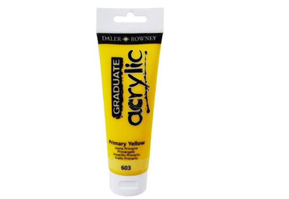 Immagine di Colore acrilico fine Graduate - 120 ml - giallo primario - Daler Rowney