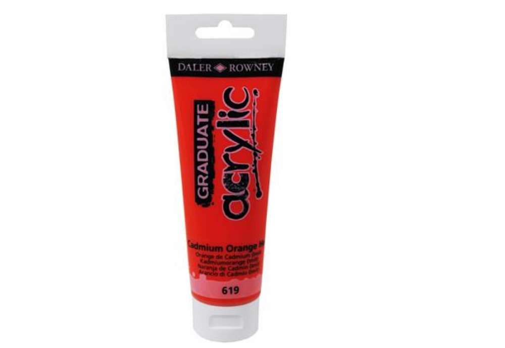 Immagine di Colore acrilico fine Graduate - 120 ml - arancio cadmio scuro - Daler Rowney