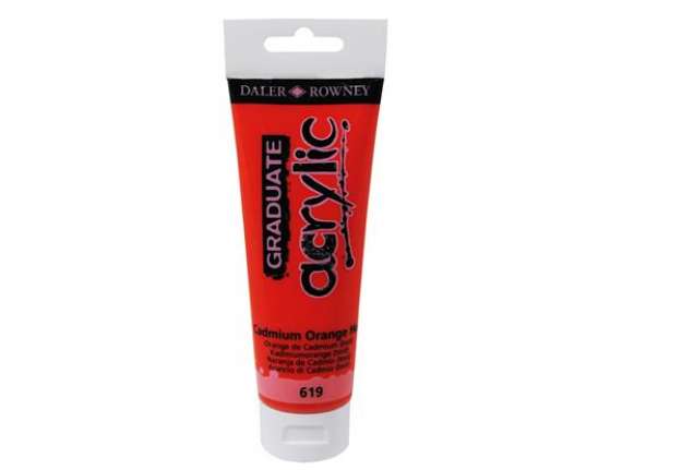 Immagine di Colore acrilico fine Graduate - 120 ml - arancio cadmio scuro - Daler Rowney