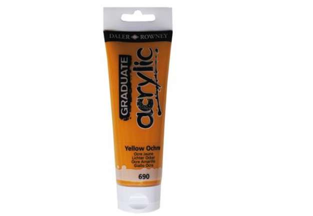 Immagine di Colore acrilico fine Graduate - 120 ml - giallo ocra - Daler Rowney