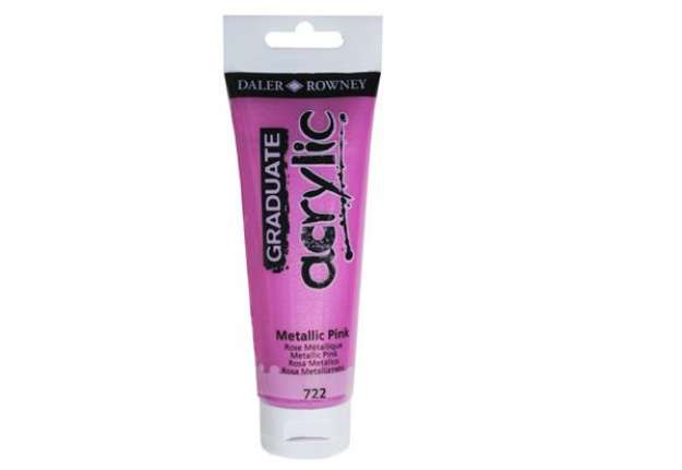 Immagine di Colore acrilico fine Graduate - 120 ml - rosa metal - Daler Rowney