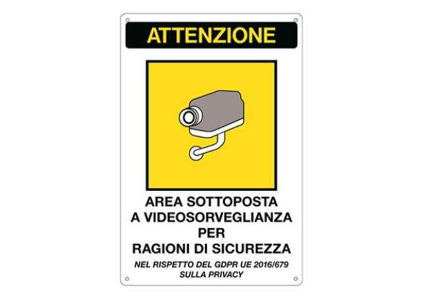 Immagine di Cartello segnalatore - 20x30 cm - AREA SOTTOPOSTA A VIDEOSORVEGLIANZA - alluminio - Cartelli Segnala