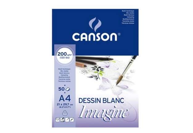 Immagine di Blocco collato lato corto Imagine - A4 - 200 gr - 50 fogli - Canson