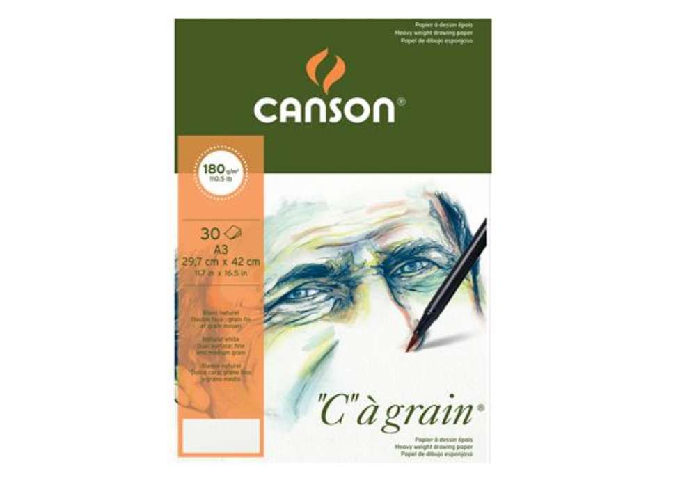 Immagine di Blocco collato lato corto "C" à grain - A3 - 180 gr - 30 fogli - Canson