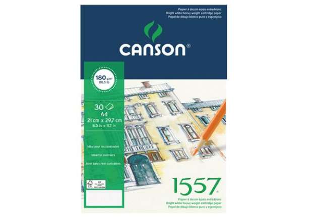 Immagine di Blocco collato lato corto 1557 - A4 - 180 gr - 30 fogli - Canson