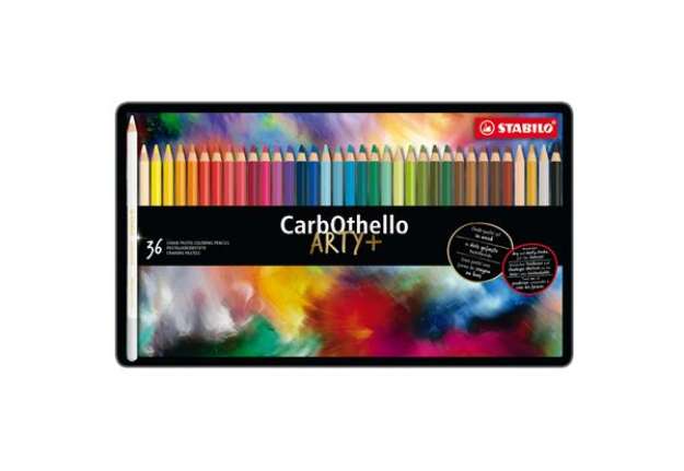 Immagine di Matite colorate CarbOthello - tratto 4,40 mm - colori assortiti - Stabilo - astuccio in metallo 36 p