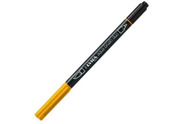 Immagine di Pennarello Aqua Brush Duo -  punte 2/4 mm - giallo cromo scuro - Lyra