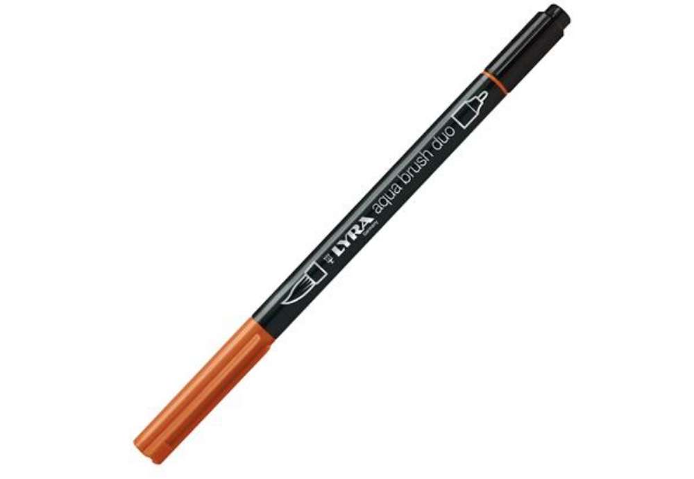 Immagine di Pennarello Aqua Brush Duo - punte 2/4 mm - cinabro - Lyra